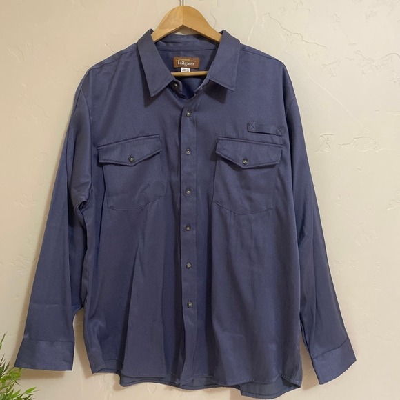 The Haband Tailgater Gray Button Up Shirt Extra Large Swaziland - Picture 1 of 7